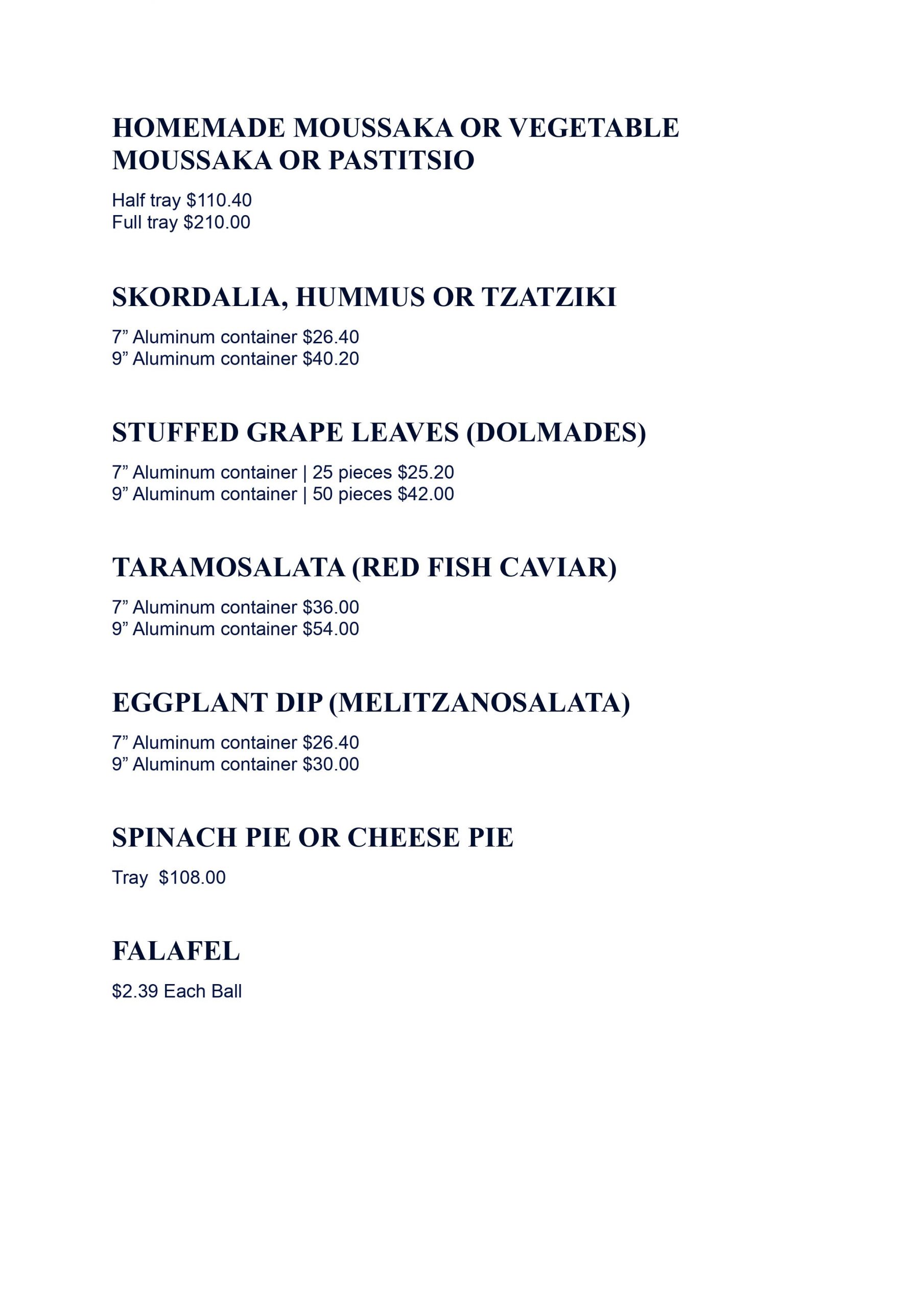 Catering Menu - page 3